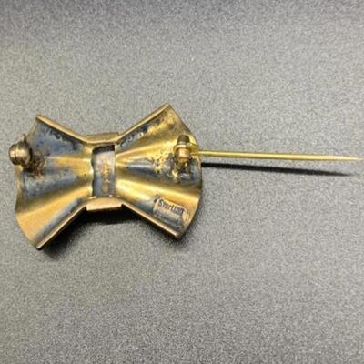 Vintage German Sterling Bow Pin with beautiful details