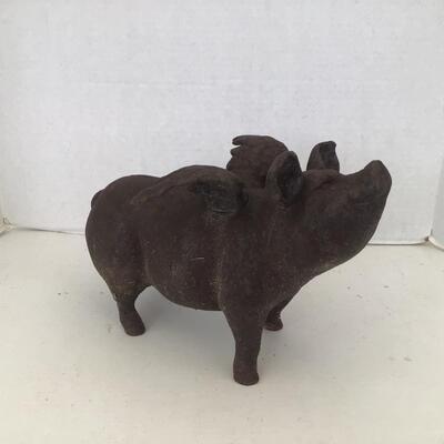 5365 Cast Iron Flying Pig Yard Ornament