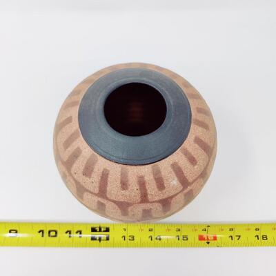 SOUTHWESTERN STYLE POTTERY ORB VASE SIGNED ELLIE