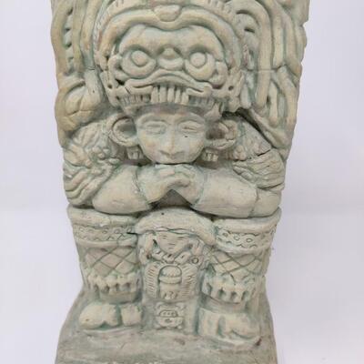 AZTEC MAYAN STYLE POTTERY VASE SIGNED M. WILKERSON 63