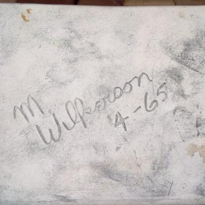 UNIQUE POTTERY HINGED CHEST SIGNED M WILKERSON 4-65