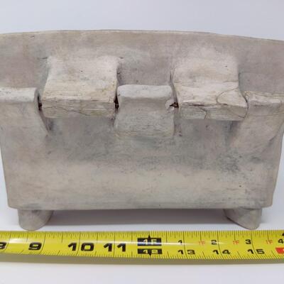 UNIQUE POTTERY HINGED CHEST SIGNED M WILKERSON 4-65