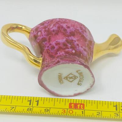 ELEGANT LIMOGES MINIATURE PORCELAIN WATERING CAN