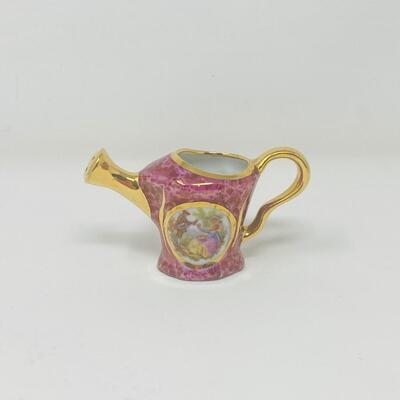 ELEGANT LIMOGES MINIATURE PORCELAIN WATERING CAN