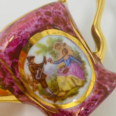 ELEGANT LIMOGES MINIATURE PORCELAIN WATERING CAN