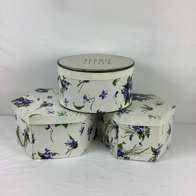 Lot 5377. Lot of Vintage Hats & Matching  Hat Boxes ( Fiesta, Christine Original, Wicking, Concetta )