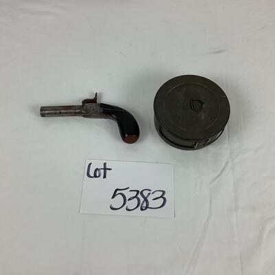 Lot. 5383  Antique Pocket Pistol, Serial # 48 / Antique World War II Cooking Kit