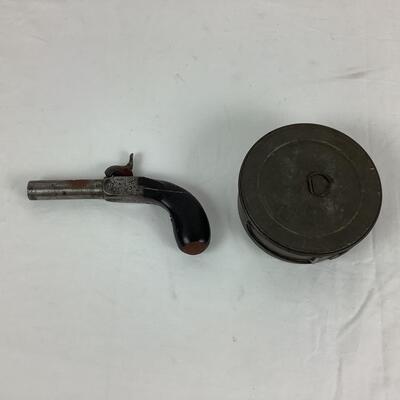 Lot. 5383  Antique Pocket Pistol, Serial # 48 / Antique World War II Cooking Kit