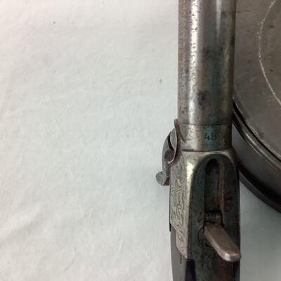 Lot. 5383  Antique Pocket Pistol, Serial # 48 / Antique World War II Cooking Kit
