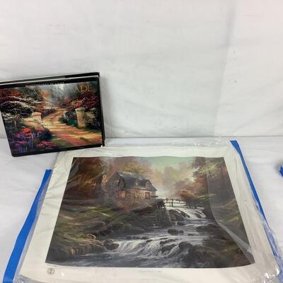Lot. 5394. Thomas Kinkade â€œ Foothill Autumn Hill â€œ Print # 1611/1950 ( authenticity included ) & Thomas Kinkade â€œ Masterworks...