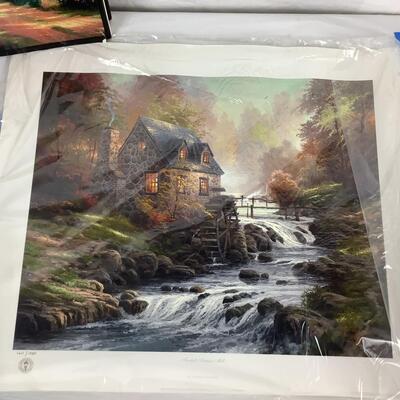 Lot. 5394. Thomas Kinkade â€œ Foothill Autumn Hill â€œ Print # 1611/1950 ( authenticity included ) & Thomas Kinkade â€œ Masterworks...