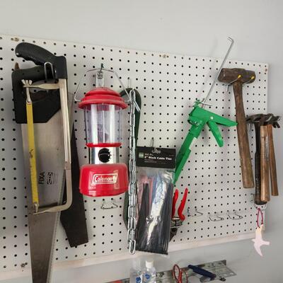 Wall of Tools and Storage Cabinet with Nut bolts Screws etc.