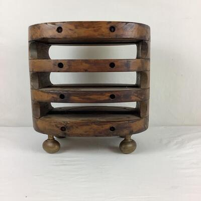 Lot. 5401. Custom Table Made of Vintage Wooden Pulley & Brass Door Handles