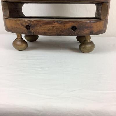 Lot. 5401. Custom Table Made of Vintage Wooden Pulley & Brass Door Handles