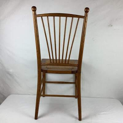 Lot. 5403. Two Vintage Oak Spindle Back Cane Chairs