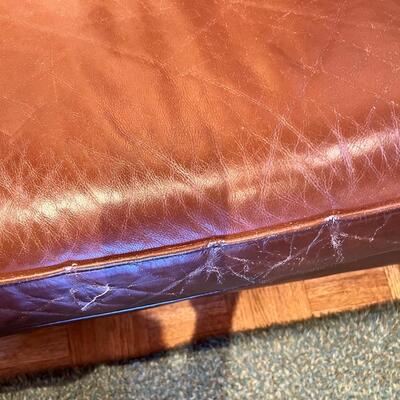 Brown leather sofa