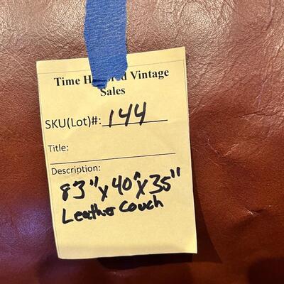 Brown leather sofa