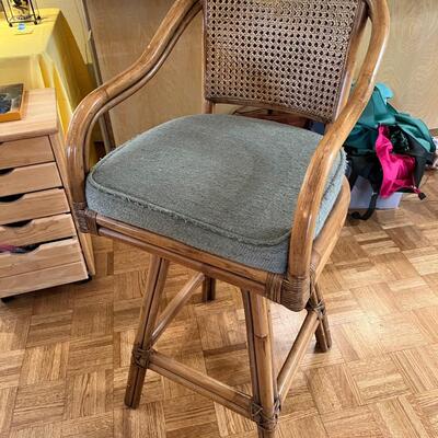 Rattan and bamboo bar stool