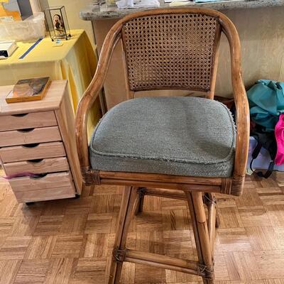 Rattan and bamboo bar stool