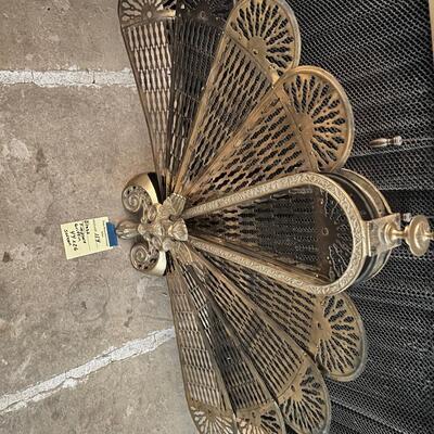 Metal Griffin fireplace fan screen