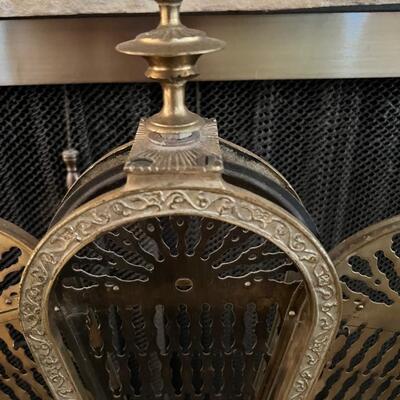 Metal Griffin fireplace fan screen