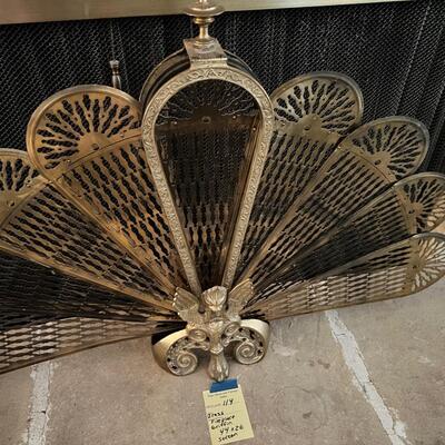 Metal Griffin fireplace fan screen