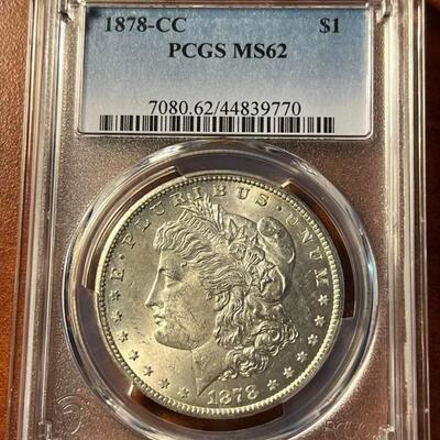 1878  CC Morgan silver dollar MS 62