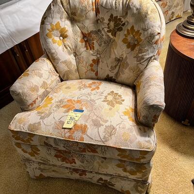 Pair vintage upholstery arm chairs