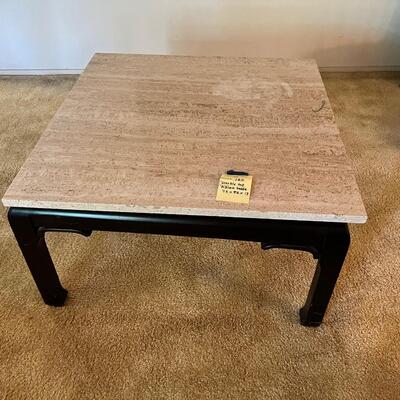Black base Asian style marble top coffee table