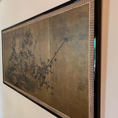 67â€ vintage Chinese folding screen