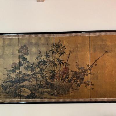 67â€ vintage Chinese folding screen