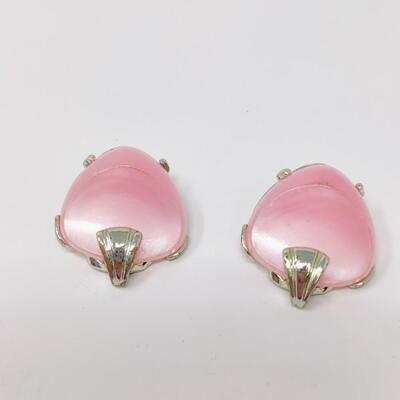 VINTAGE CLIP ON LUSTER EARRINGS LOT #1