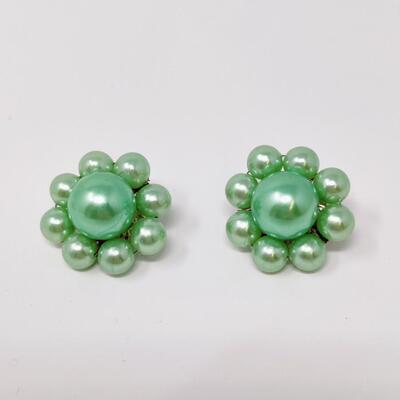 VINTAGE CLIP ON LUSTER EARRINGS LOT #2