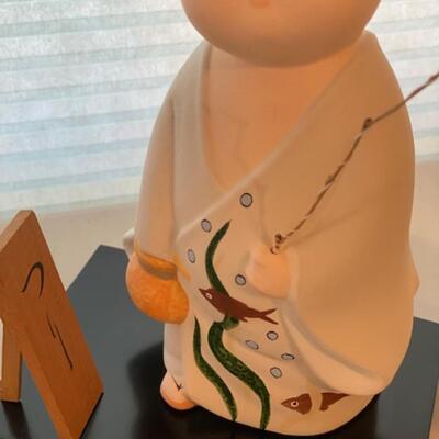 Japanese Ceramic Monk Statue 8