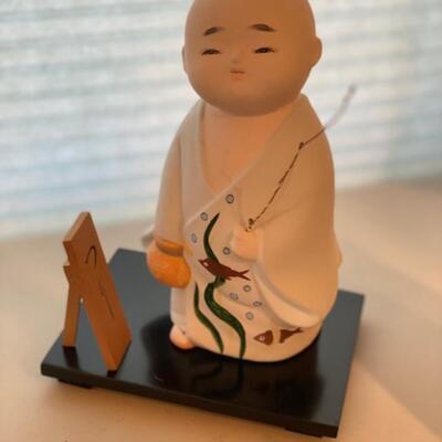 Japanese Ceramic Monk Statue 8
