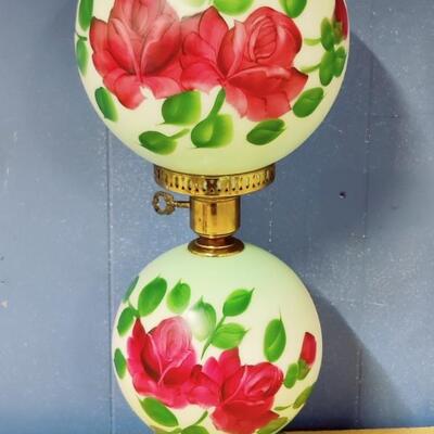 ANTIQUE VICTORIAN DOUBLE GLOBE HURRICANE 3-WAY LAMP