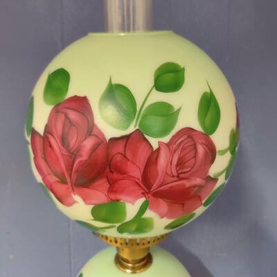 ANTIQUE VICTORIAN DOUBLE GLOBE HURRICANE 3-WAY LAMP