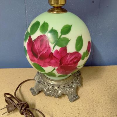 ANTIQUE VICTORIAN DOUBLE GLOBE HURRICANE 3-WAY LAMP