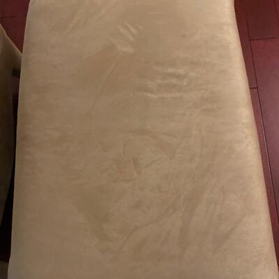 LOT 15G: Suede Chair and Ottoman