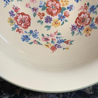 LOT 27R:  Longaberger Pottery Bowl - Spring Floral Pattern