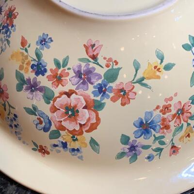 LOT 27R:  Longaberger Pottery Bowl - Spring Floral Pattern