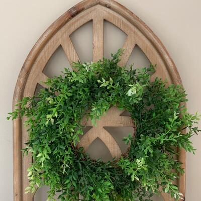 LOT 42R:  Tall Home Decor Window Arch w/ Wreath & More