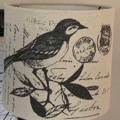 LOT 43R: Home Decor: "Calligraphe" Print  & Accent Lamp