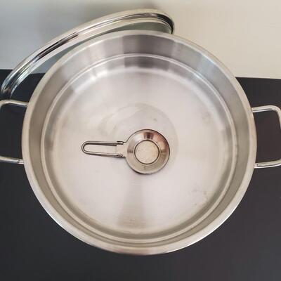 LOT 66G:  Pair of Round Chafing Dishes Stainless Steel