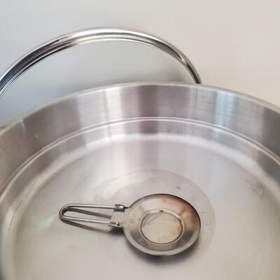 LOT 66G:  Pair of Round Chafing Dishes Stainless Steel