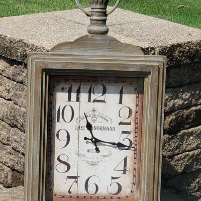 LOT 67G:  Home Decor Wall Clock w/Distressed Wood Finish