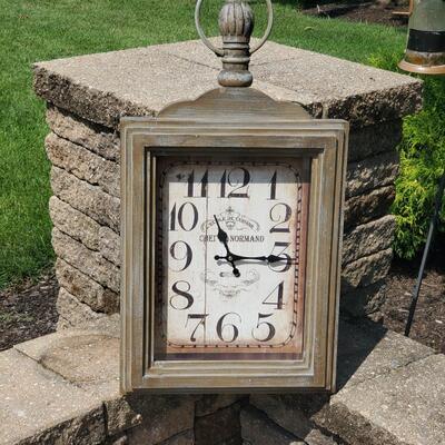 LOT 67G:  Home Decor Wall Clock w/Distressed Wood Finish