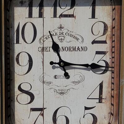 LOT 67G:  Home Decor Wall Clock w/Distressed Wood Finish