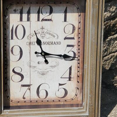 LOT 67G:  Home Decor Wall Clock w/Distressed Wood Finish