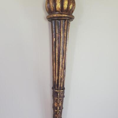 LOT 70G: Ornate Mirror & Wall Pockets -Black & Gold w/Accents